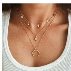 Layered Gold Tone Necklace